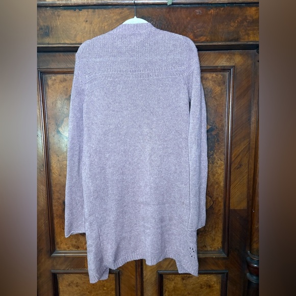 GUC Zadig & Voltaire- Light Purple Alpaca +Wool Open Front Long Sweater. Size L - Picture 2 of 7